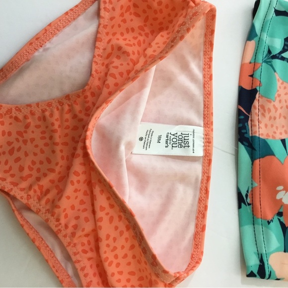 Carter's Just One You 18M Floral Rash-guard Bikini Set Swimsuit NWT - Picture 4 of 6